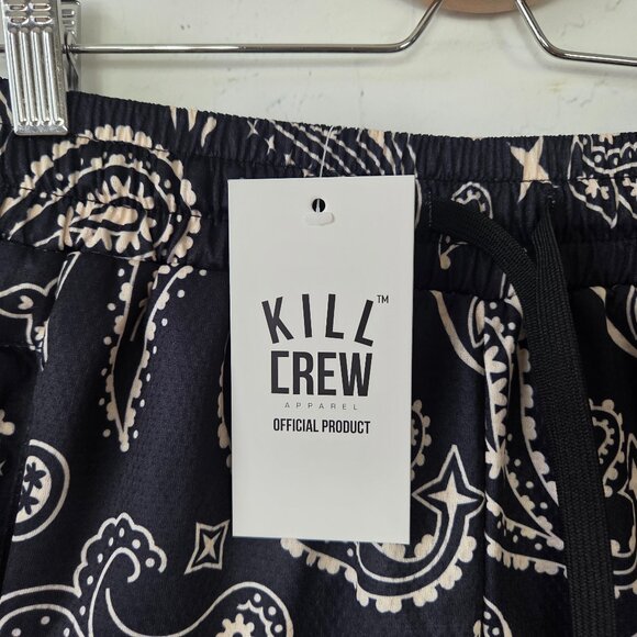 Kill Crew Muay Thai Shorts Mens Size S Black Paisley 4" Inch Inseam NEW Fighter - Picture 5 of 7